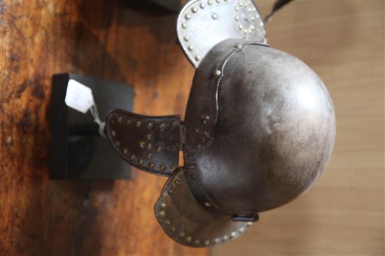 A Cromwellian helmet,